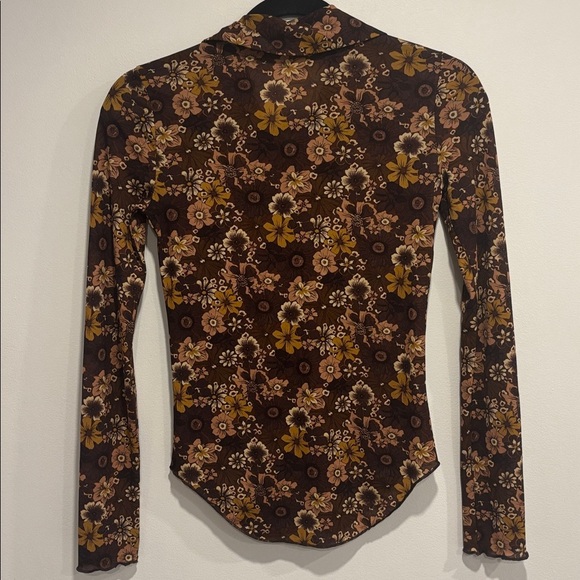 Wilfred Brown and Yellow Floral Button Down Shirt - Picture 3 of 8